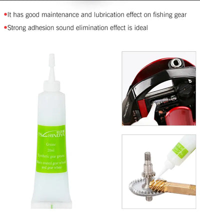 Tsurinoya reel grease squeeze bottle with green label and nozzle for gear lubrication