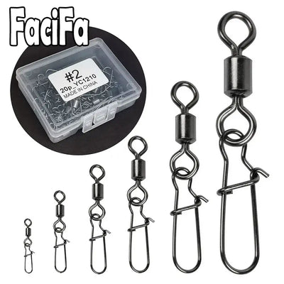 Stainless steel rolling swivel snap connector kit, multiple sizes in small clear box