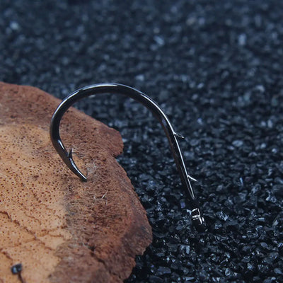 Mustad beak fishing hook, dark steel curved hook with barbed point
