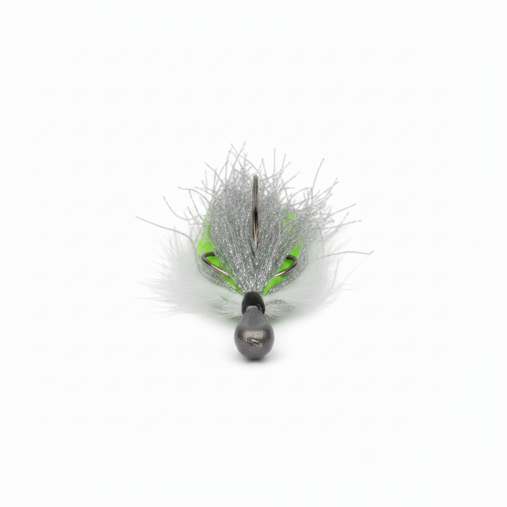 Artizan Flashtail Jigs Silver Lime 30g Bucktail Jig Heads – 2 Pack