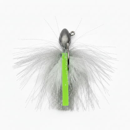 Artizan Flashtail Jigs Silver Lime 30g Bucktail Jig Heads – 2 Pack