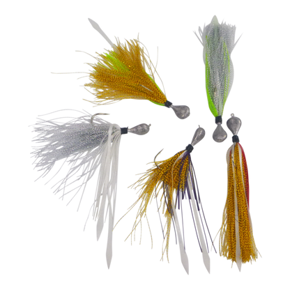 Artizan Flashtail Jigs, 28gm, Silver Lime, 2 pack-0