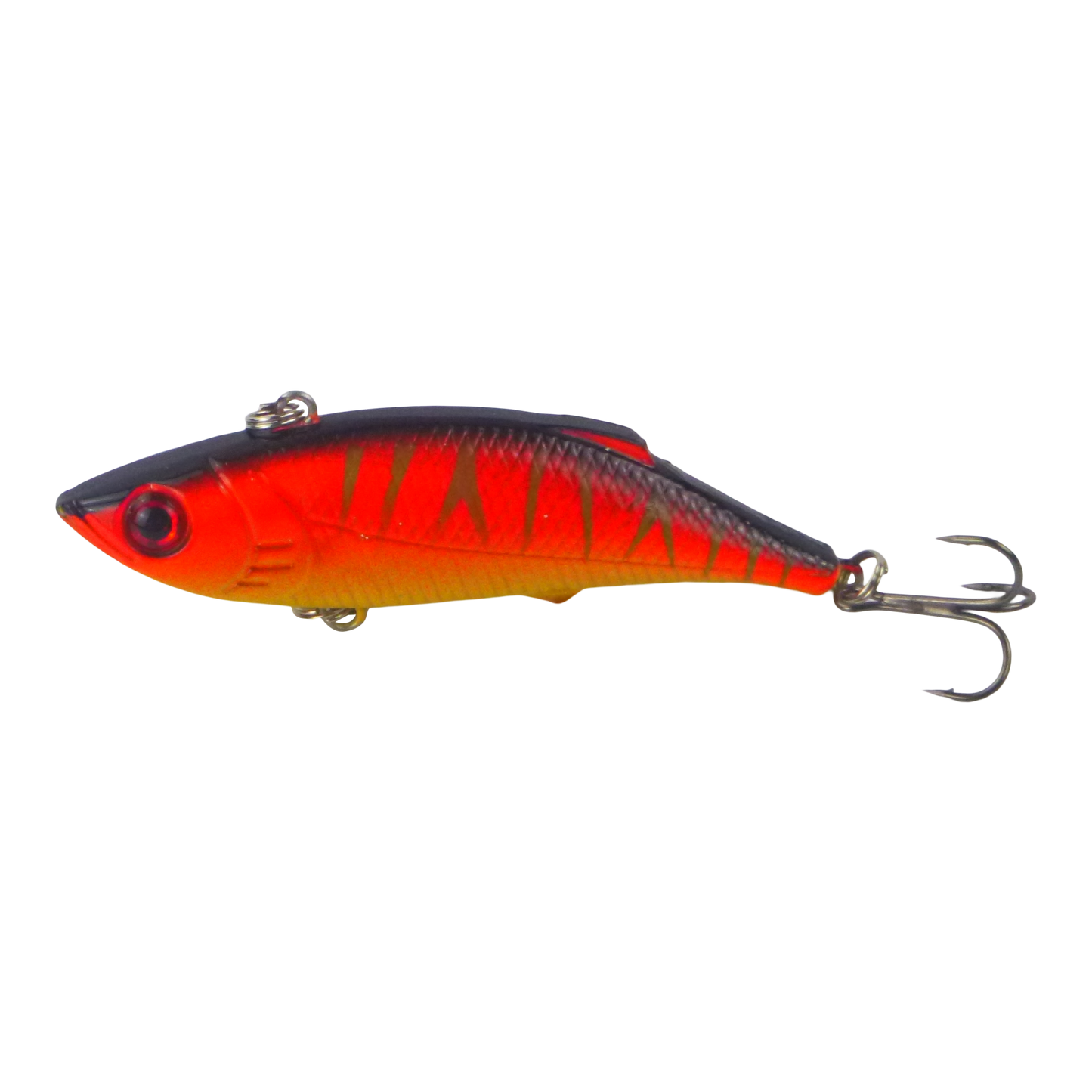 Fishing lure, burnt orange topwater crankbait with treble hooks