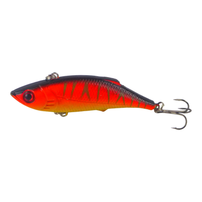 Fishing lure, burnt orange topwater crankbait with treble hooks