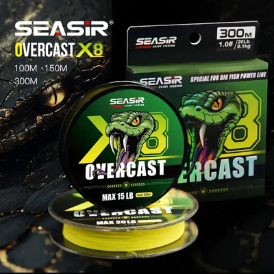 SEASIR Overcast X8 PE Fishing Line 8 Braided Multifilament Japan Quality 100M-300M 15-50LB  Main Line For Big Fish Power Line -  - Cast N Go