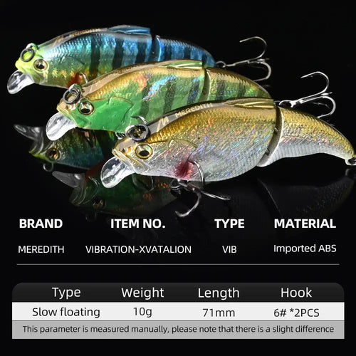 Set of three wobblers in blue-green, gold, and silver with clear lips and treble hooks