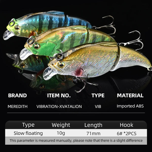 Set of three wobblers in blue-green, gold, and silver with clear lips and treble hooks