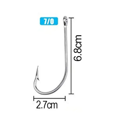 J hook fishing hook size 7/0, 2.7cm wide