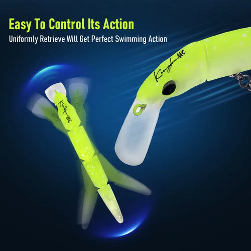 Lime green crankbait minnow lure with white belly, black eye, and front metal hook