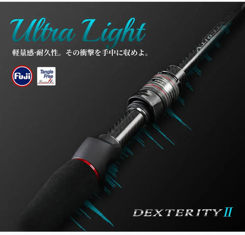 Ultralight 2-piece spinning fishing rod with black foam grip and teal accents