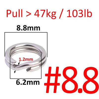 #8.8 stainless steel split ring connector with 6.2mm length and 1.2mm inner