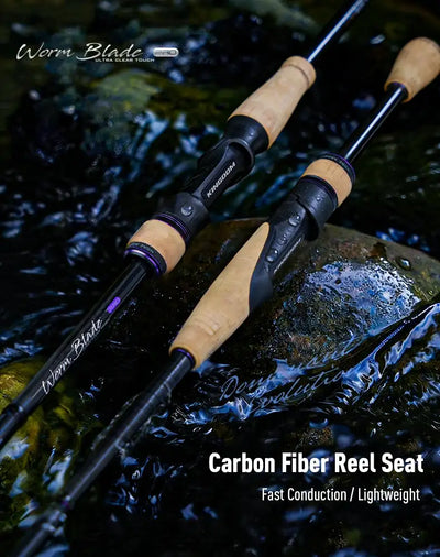Worm Blade PRO fishing rod with cork handle and carbon fiber reel seat