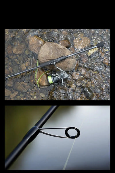 Spinning rod with spinning reel and Fuji K guide ring