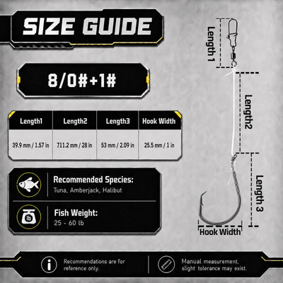 9KM DWLIFE Pre-Tied Surf Rig – Offset Circle Hook & Barrel Swivel | 4/0 6/0 8/0 | Snapper Mulloway