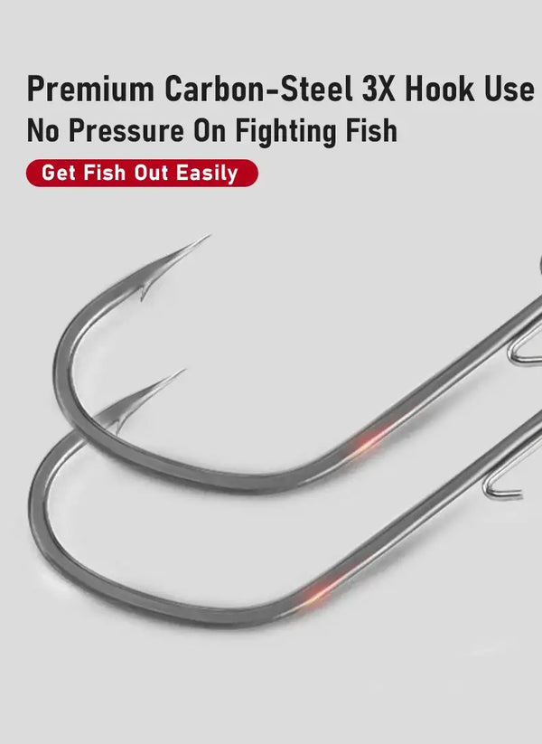 Micro jig head hook with 3X carbon-steel style barb and double-curved shank