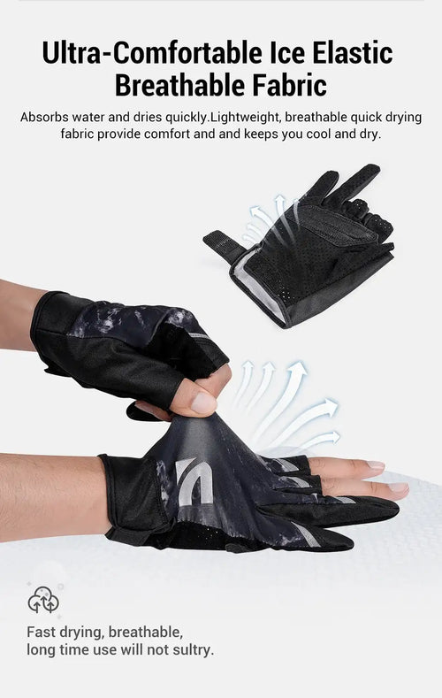 Noeby Half-Finger Fishing Gloves UPF50+ – Anti-Slip Sun Protection - Fishing Accessories - Cast N Go