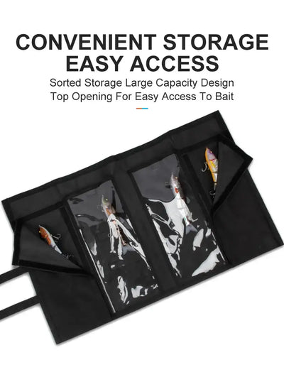 LEYDUN Swimbait Wrap Bag – Fits Up To 12" Baits | 4 Dual-Access Hybrid Pockets | Soft & Hard Lures | Green / Black