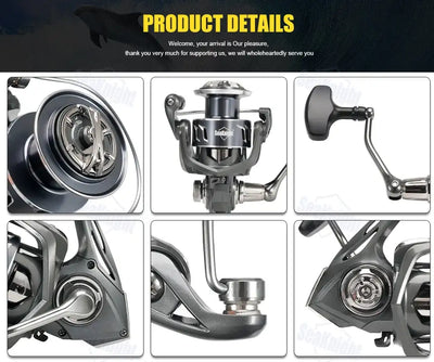 SeaKnight SANGE spinning reel in dark gray with silver accents featuring CNC aluminium spool and asymmetrical rotor
