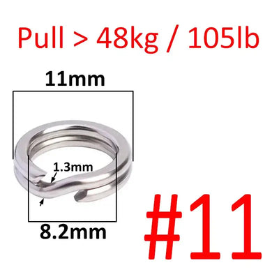 #11 stainless steel split ring connector with 8.2mm length and 1.3mm inner