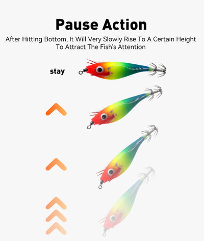 LEYDUN Luminous Squid Jig Set – Horizontal Wood Shrimp | BKK Hooks | ABS Body | 60 & 70 Series | 5-Pack & 14-Pack