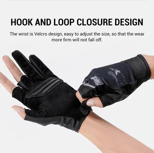 Noeby Half-Finger Fishing Gloves UPF50+ – Anti-Slip Sun Protection - Fishing Accessories - Cast N Go