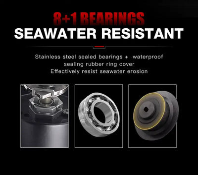 Seasir P-Series Prospec Carbon Fiber Spining Reel 9Kg Max Drag 8+1BB 5.2:1/6.2:1 Freshwater Saltwater Fishing Reel -  - Cast N Go