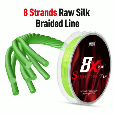 Green braided fishing line bundle with matching round spool
