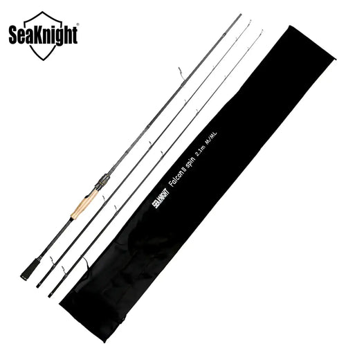 Fishing rod set with three rods and a black padded carrying bag