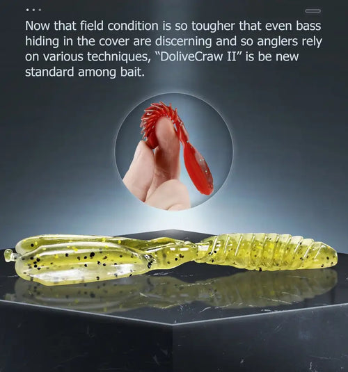 Soft silicone jigging worm lure, pale green with dark speckles and paddle tail