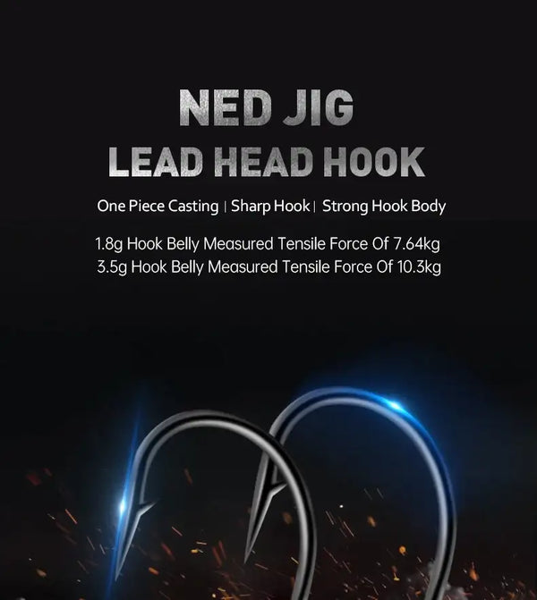 Jig head lead fishing hooks with sharp curved hook shanks