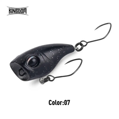 Floating fishing lure, black body with silver speckles, black eye and two treble hooks