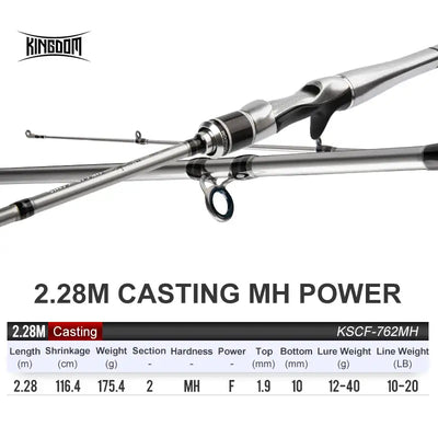 Kingdom Silver Needle II Fast-Action Fishing Rod | 2-Piece