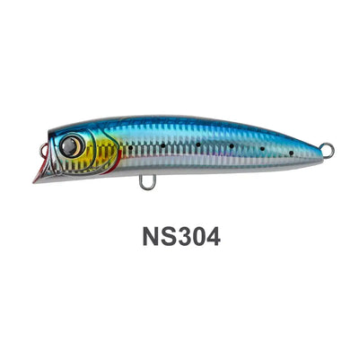 NS304 topwater popper lure, blue back and yellow gill accents