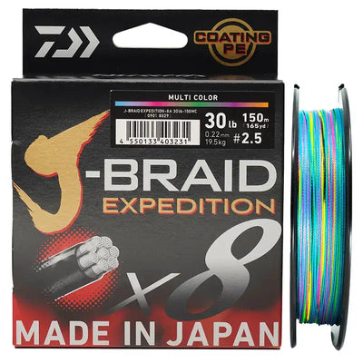 DAIWA braided PE fishing line spool, multi-color line on reel (30 lb, 150 m)