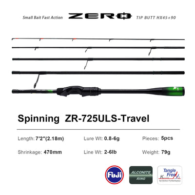 Purelure Zero Ultralight Lure Rod – Toray T1100G | Fuji Alconite | Spinning & Baitcast | UL & L