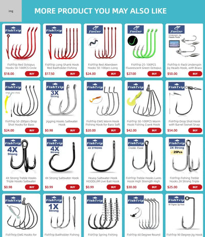 Fishing hook thumbnail grid with multiple hook styles displayed