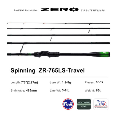 Purelure Zero Ultralight Lure Rod – Toray T1100G | Fuji Alconite | Spinning & Baitcast | UL & L