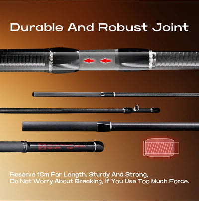 SEASIR Salminus XF Travel Lure Rod – 40T Carbon | FUJI O Guides | 4-Piece | 50cm Packed | Spinning & Casting | L to MH