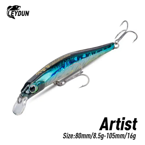 LEYDUN Artist FR Silence Sinking Minnow Fishing Lures 80mm 105mm Jerkbaits Good Action Wobblers High Quality Hard Baits Sea Bass -  - Cast N Go