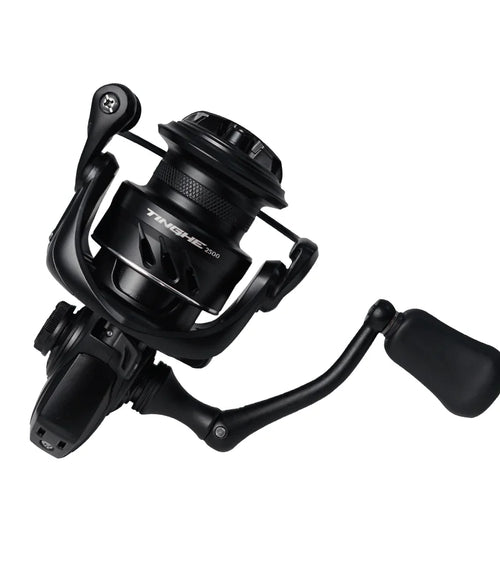 SEASIR black spinning fishing reel with bail wire, spool, and side knobs
