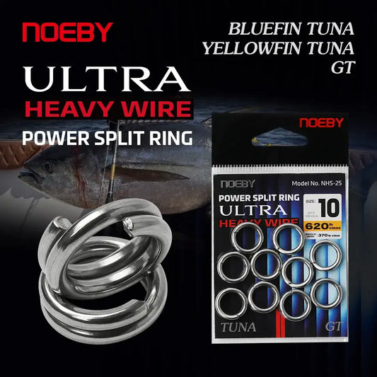 Stainless steel heavy wire power split rings, assorted sizes for Bluefin tuna and GT