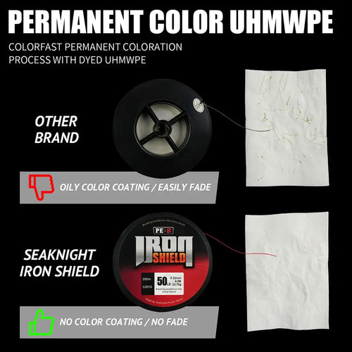 SeaKnight Brand IRON SHIELD Series Never Faded X8 PE Line 300M 150M Double-Layered Coating Multifilament PE Line 17-50LB -  - Cast N Go