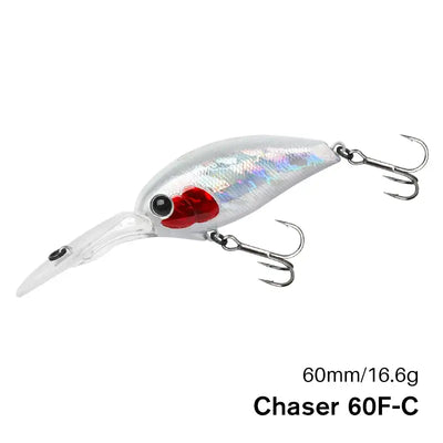 TSURINOYA crankbait fishing lure, silver with red belly and treble hooks
