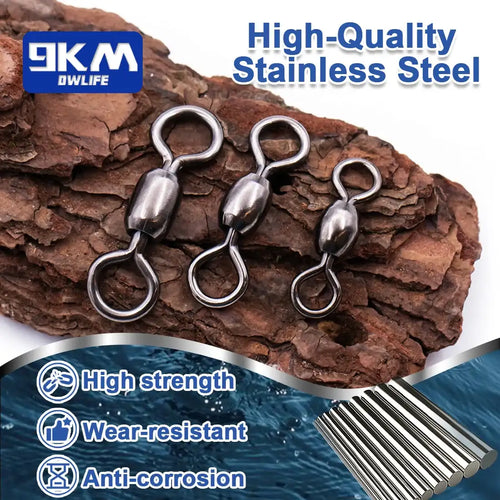 Set of black nickel crane barrel swivels with two eye loops each
