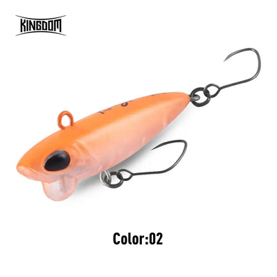 Orange micro sinking pencil lure with two treble hooks and large front eye