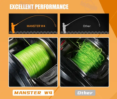 SeaKnight Brand W4 Series Ultra-Thinner 4 Strands Fishing Line 300M 500M Stronger Anti-UV Anti-Saltwater Si+coating Braided Line -  - Cast N Go