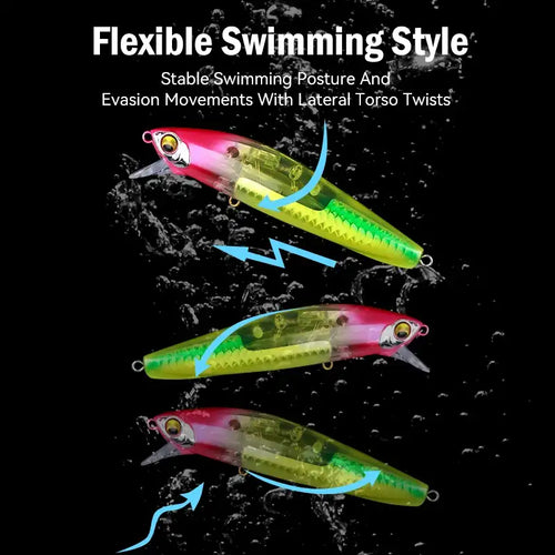 LEYDUN Sinking Sea Bass Fishing Lures Baits 95mm 21g Minnow Lures with Flash Blade Hard lure Good Action Wobblers Tackle Pike -  - Cast N Go