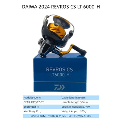 Daiwa Revros CS LT Spinning Reel (2024) – LT Platform | Size 1000 to 6000 | Freshwater Inshore