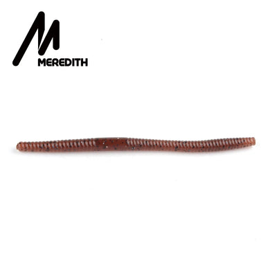 Brown silicone worm fishing lure with subtle speckling and sparkle