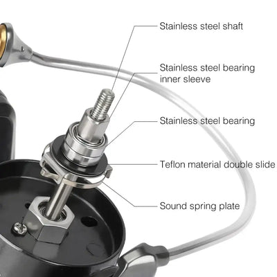 Spinning reel handle and shaft assembly with stainless steel bearings